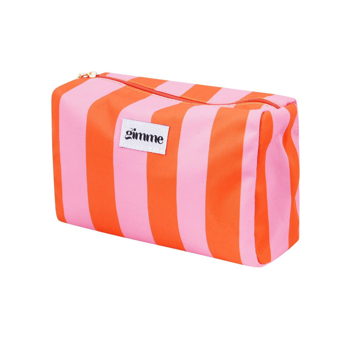 Gimme Kosmetiktasche mit Streifen in Orange & Pink – Beauty Bag aus Polyester 23 x 15 x 10 cm