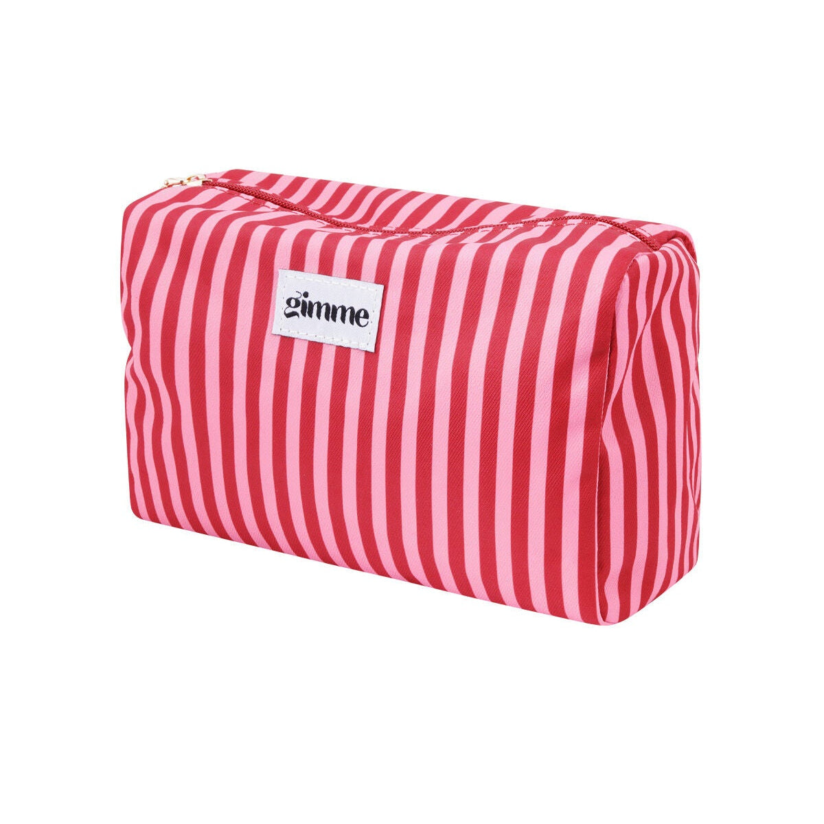 Gimme Kosmetiktasche mit feinen Streifen in Rosa & Rot – Beauty Bag aus Polyester 23 x 15 x 10 cm
