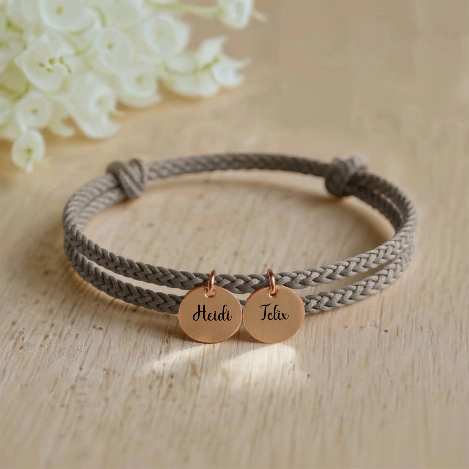 Personalisiertes Segeltau Armband mit individueller Gravur - afHandmade