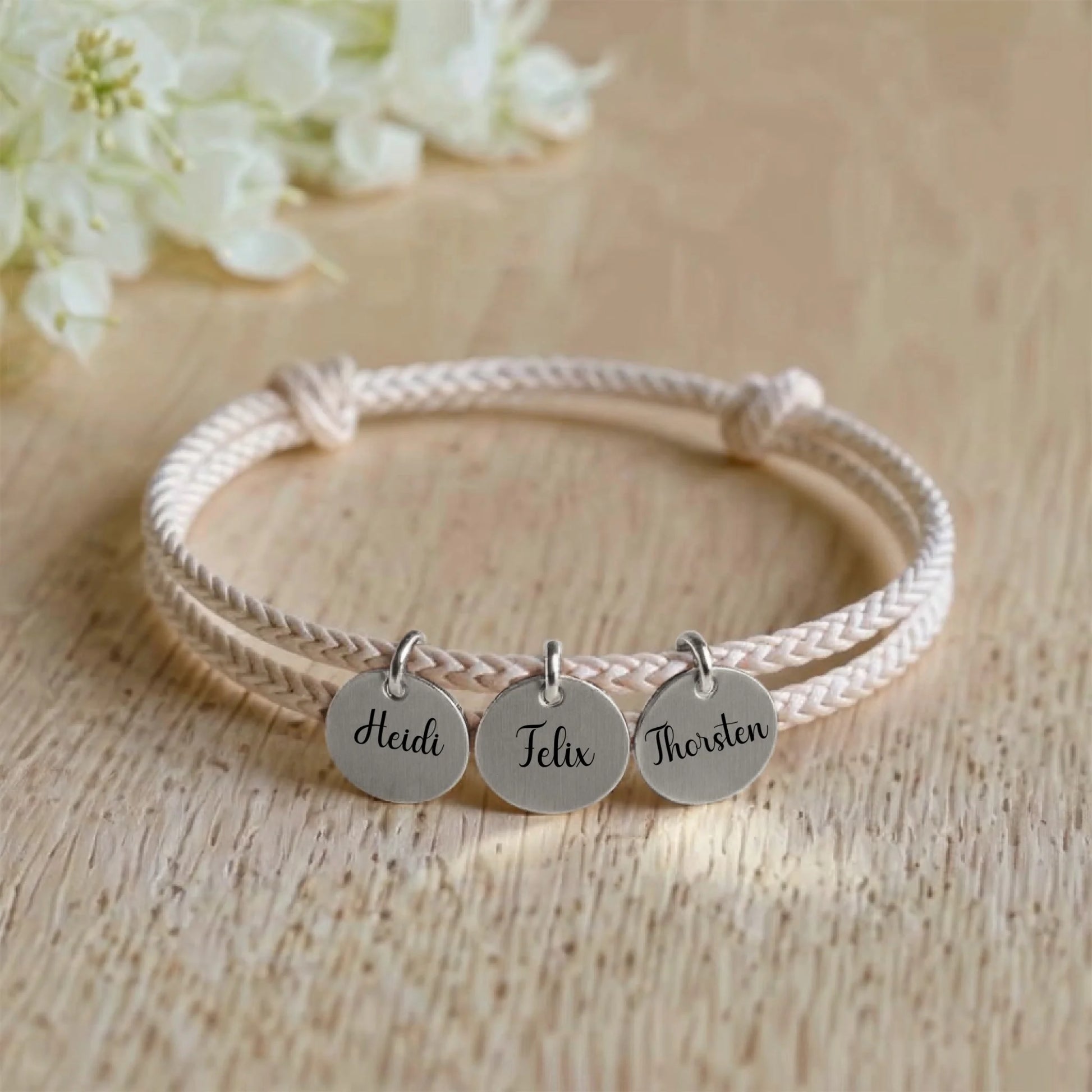 Personalisiertes Segeltau Armband mit individueller Gravur - afHandmade