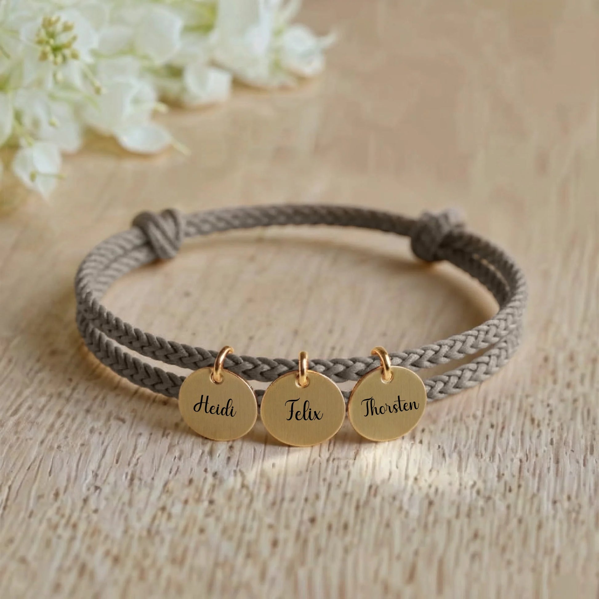 Personalisiertes Segeltau Armband mit individueller Gravur - afHandmade