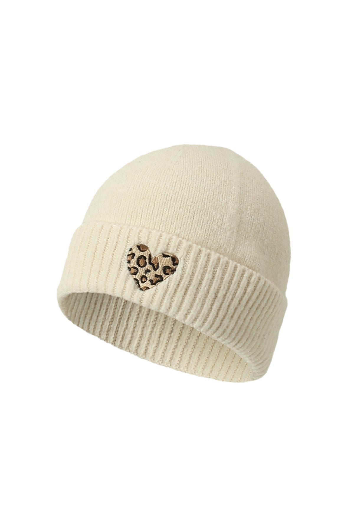 Leo-Herz Beanie – Warme Strickmütze mit Leo-Herz