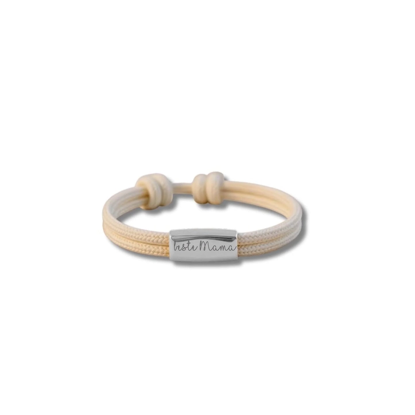 Segeltauarmband Damen – Schmuck mit Gravurplatte individuell graviert