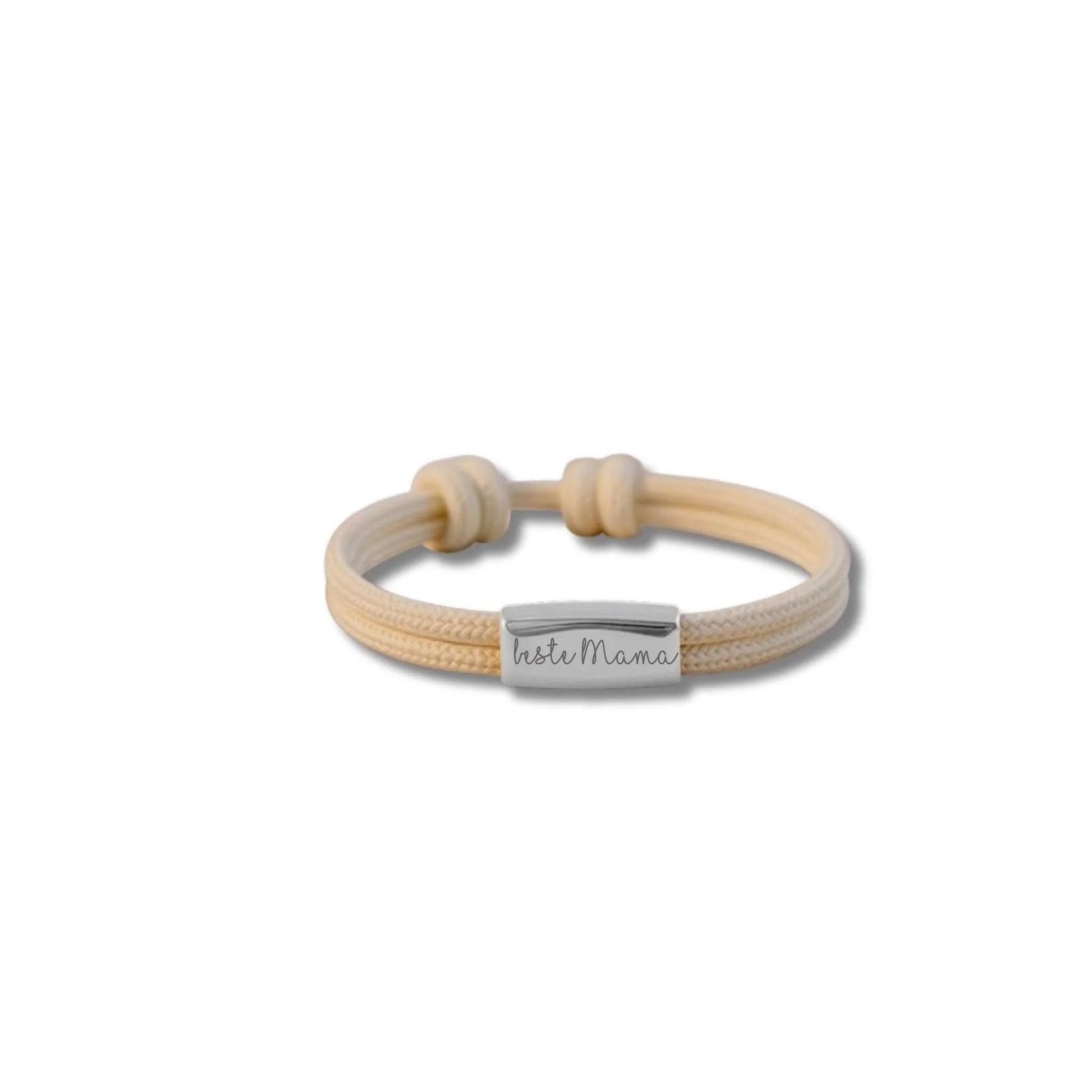 Edles Damenarmband aus Segeltau, schlichtes Design mit Gravurfläche