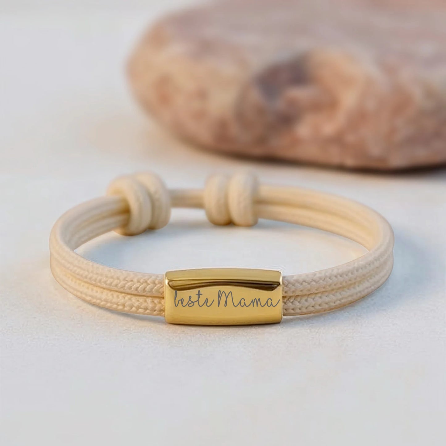 Individuelles Gravurarmband für Damen – Segeltauarmband als Geschenk zu Weihnachten