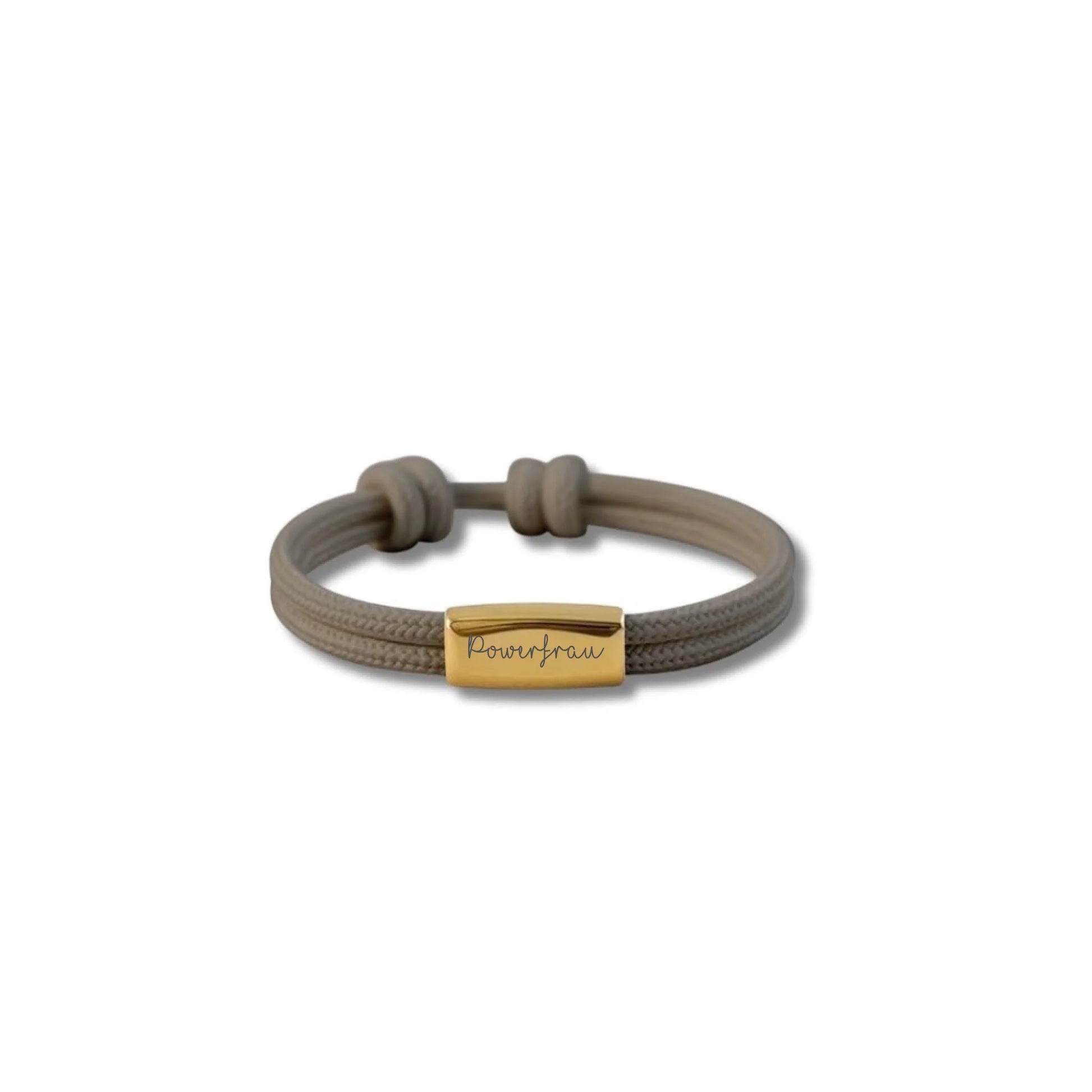 Schmuck für Damen: Segeltauarmband mit Gravurplatte