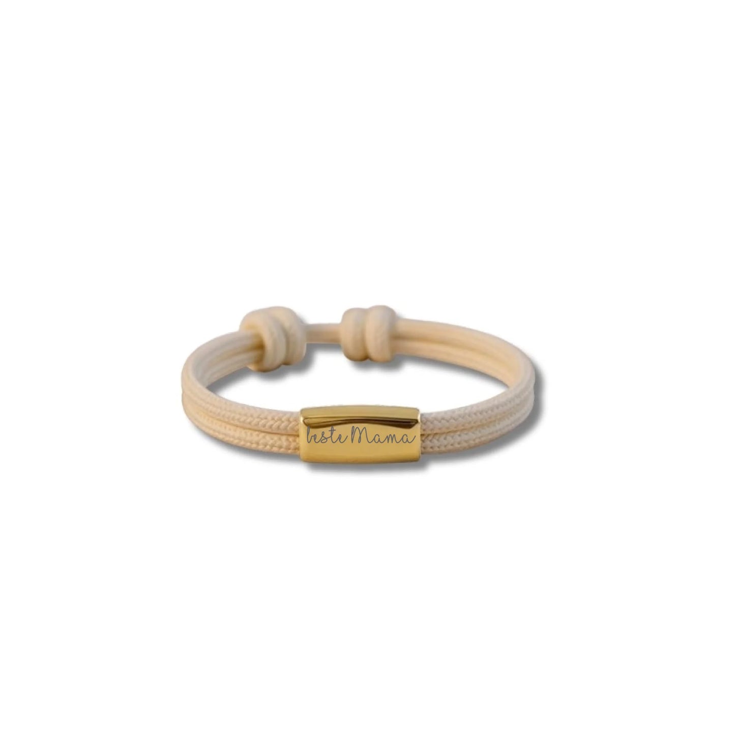 Schmuck zu Weihnachten: Damen-Segeltauarmband mit Gravurplatte