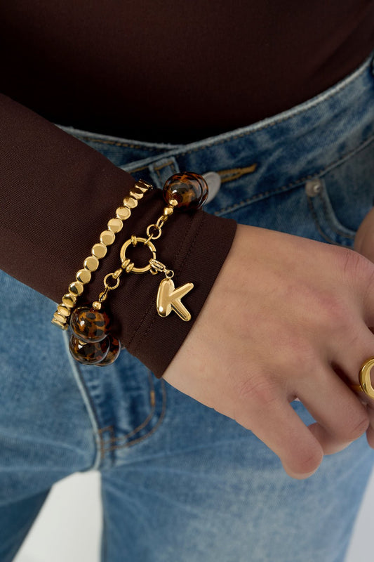 Acrylperlenarmbänder Leopardenmuster - 16mm - afHandmade