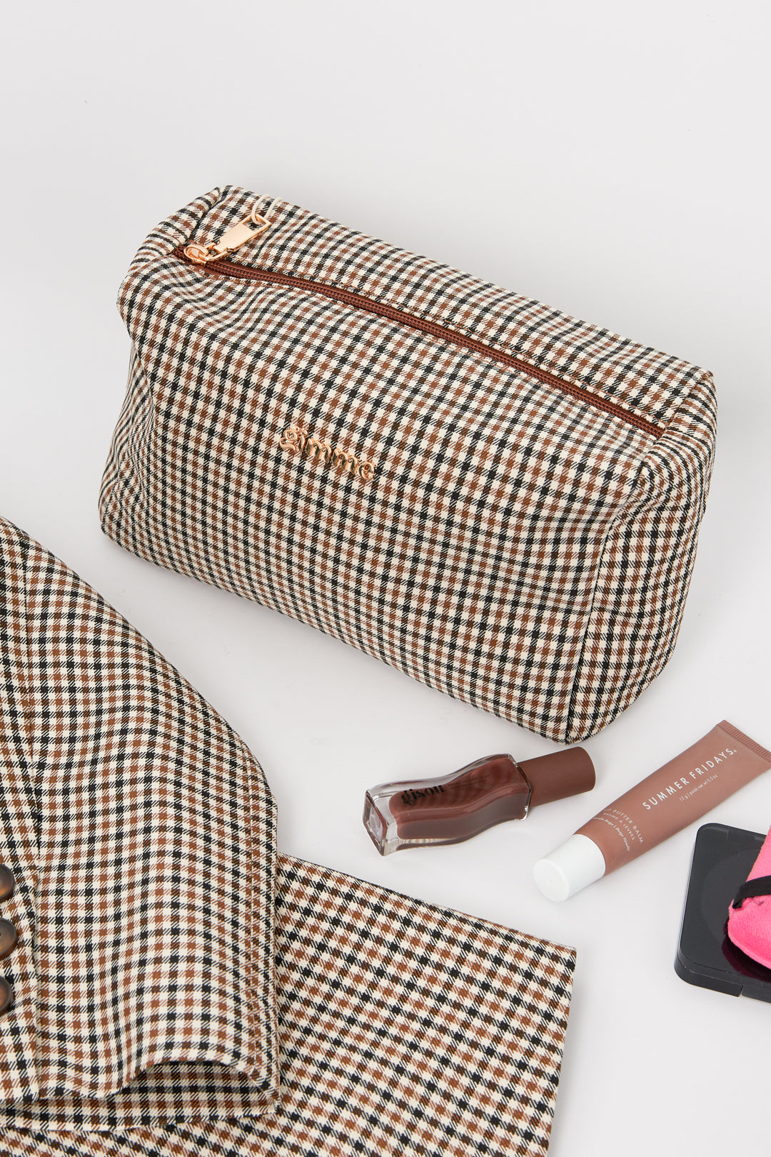 Kosmetiktasche Damen Kariert – Gimme Make-up Tasche für Herbst & Winter
