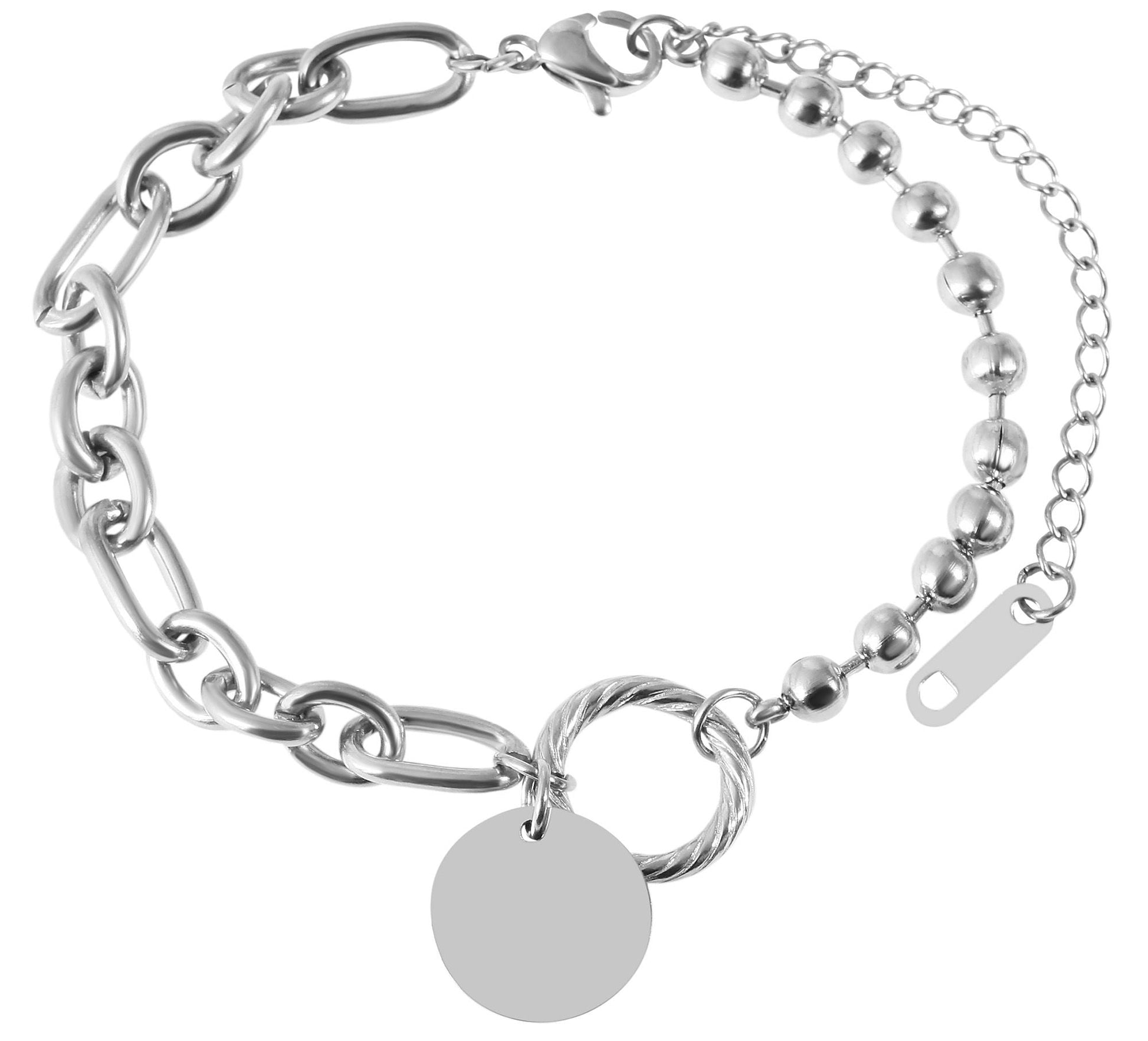 Armband mit Gravur, personalisiertes Armband, Armband Initialen, Edelstahlarmband Damen - afHandmade