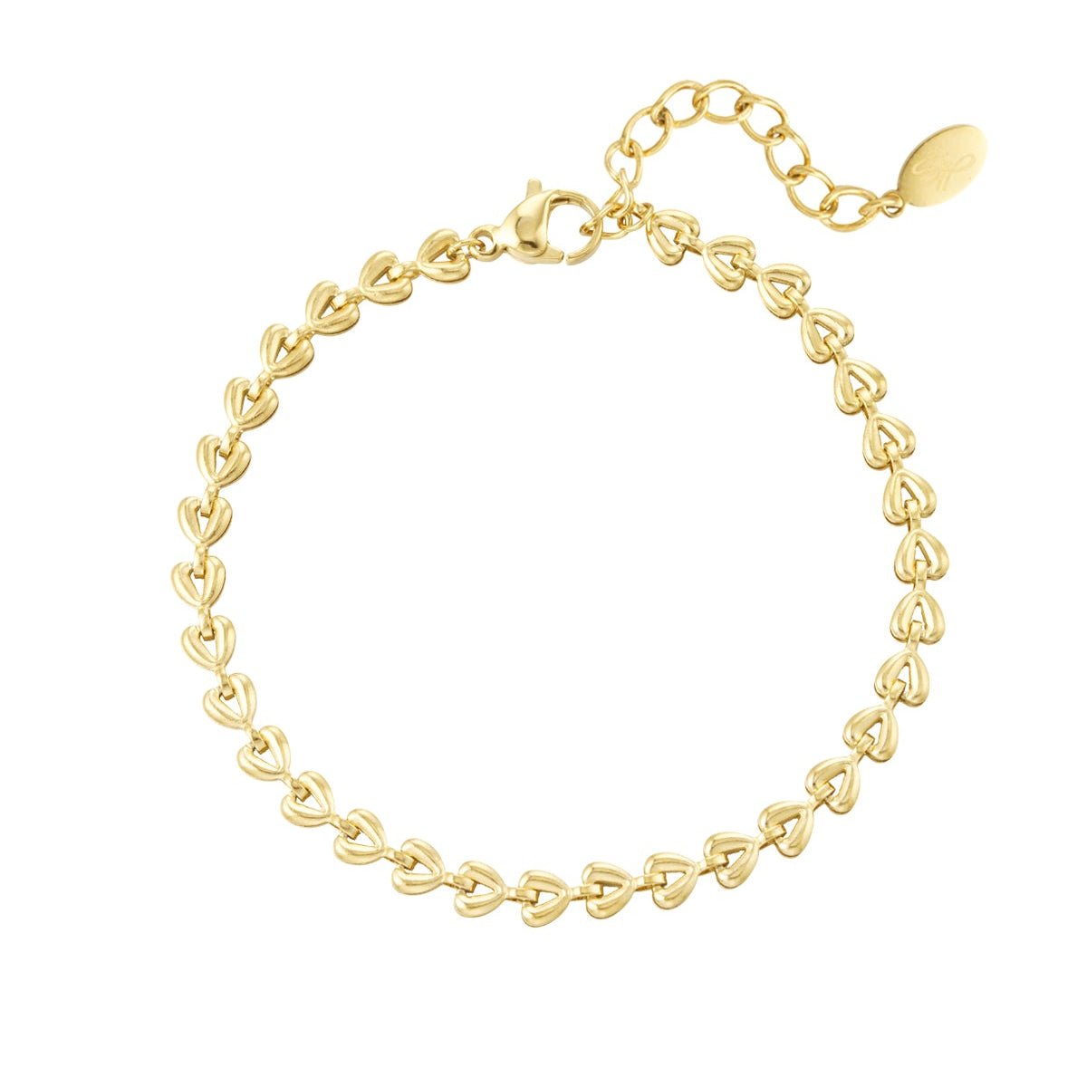 Armband verbundene Herzen – Goldfarbe - Goldfarbefarbe - afHandmade