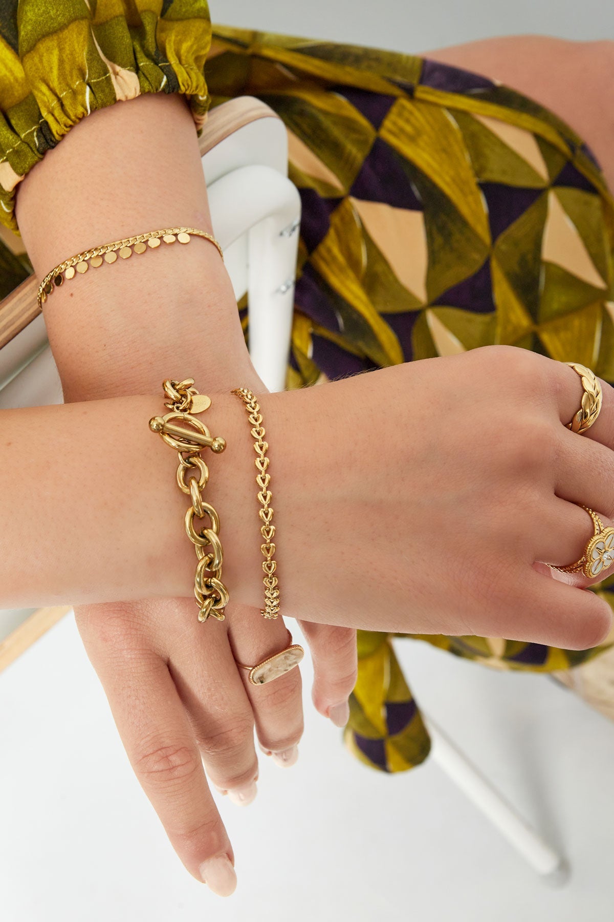 Armband verbundene Herzen – Goldfarbe - Goldfarbefarbe - afHandmade