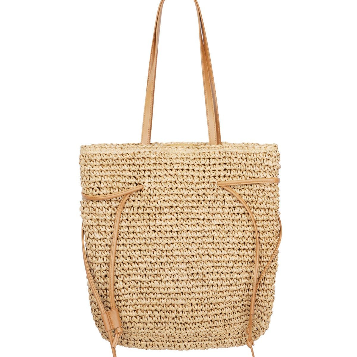 Beach Babe Strandtasche – Geflochtene Sommertasche mit Innentasche 37 x 33 x 10 cm - afHandmade