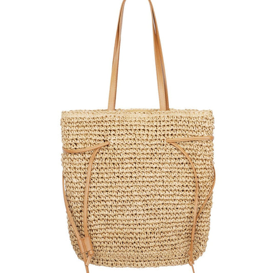 Beach Babe Strandtasche – Geflochtene Sommertasche mit Innentasche 37 x 33 x 10 cm - afHandmade