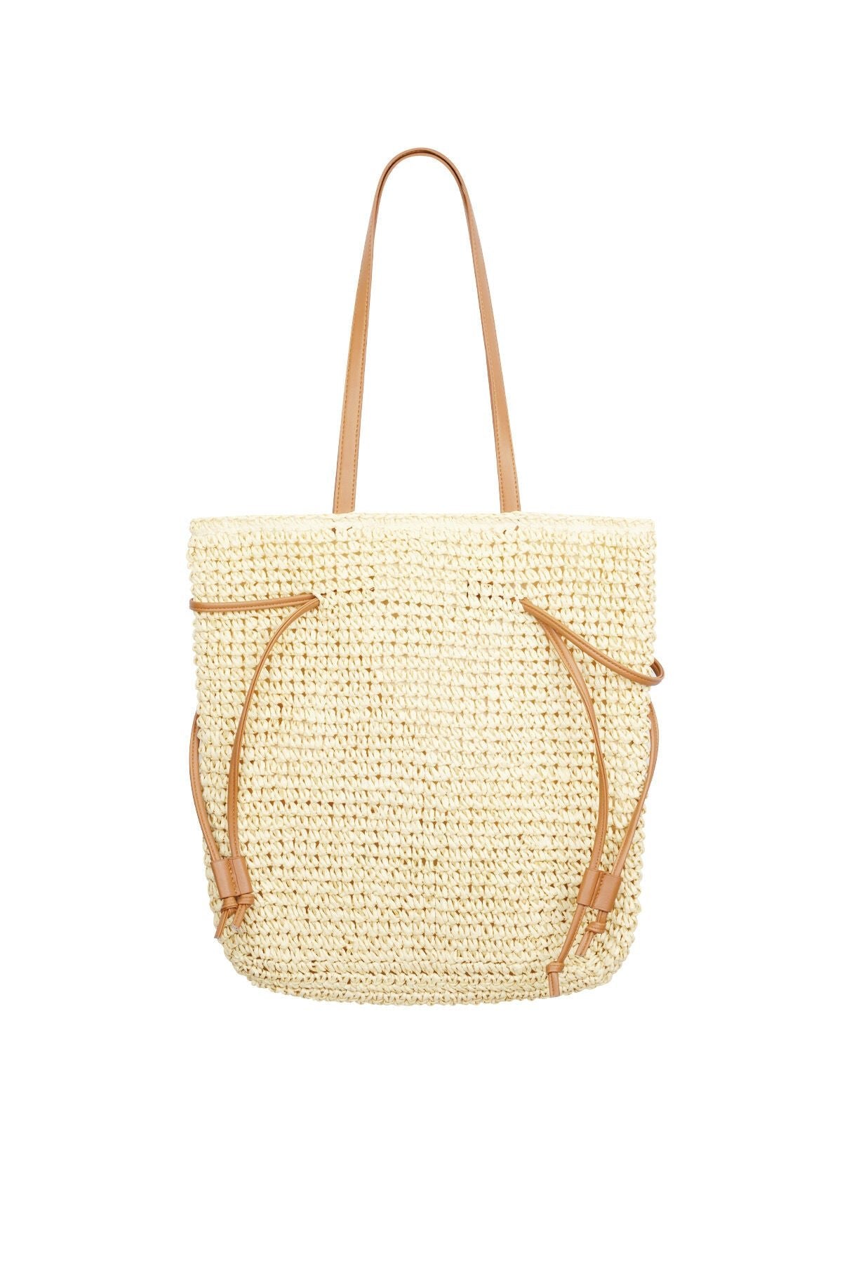 Beach Babe Strandtasche – Geflochtene Sommertasche mit Innentasche 37 x 33 x 10 cm - afHandmade
