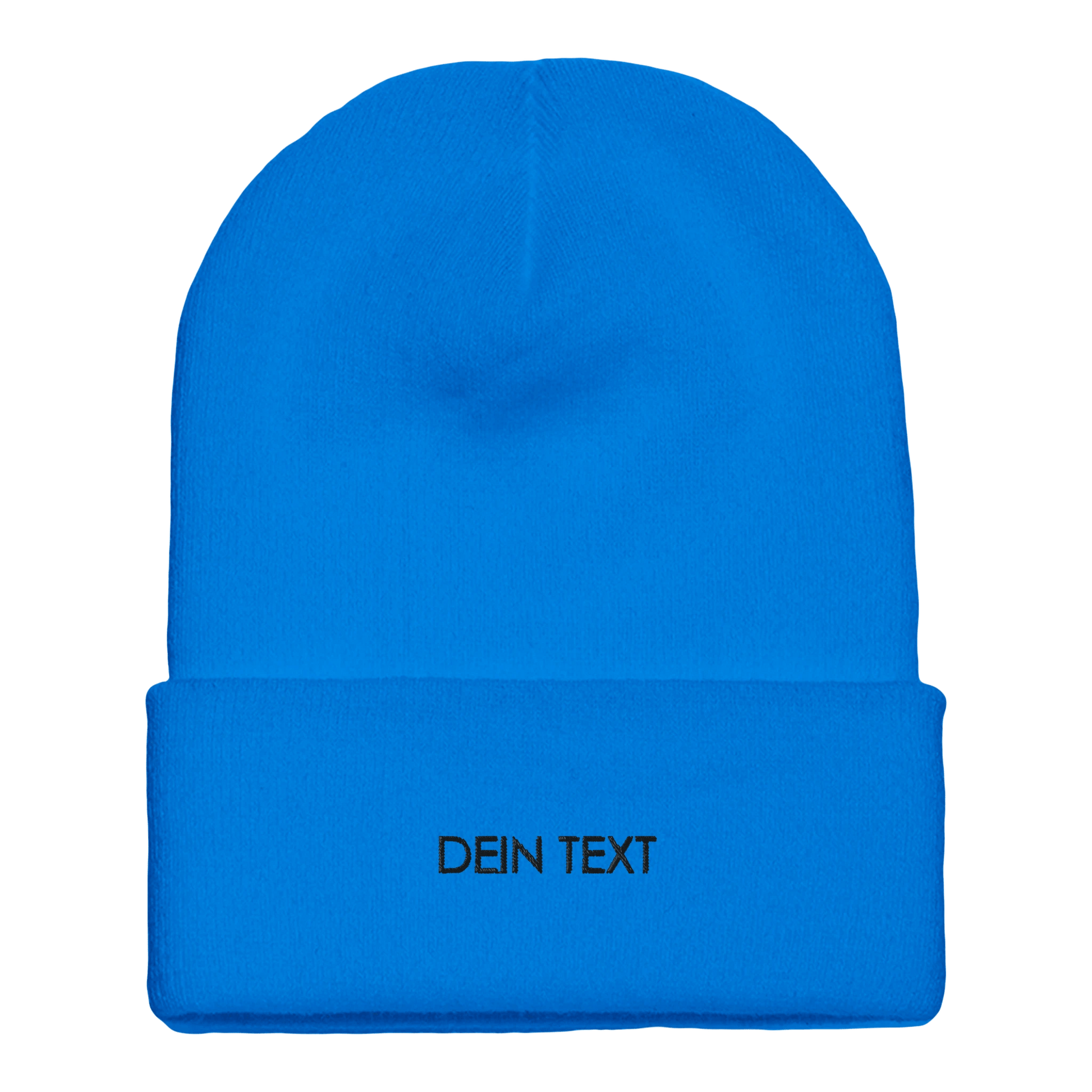 Beanie mit Bündchen | mit Deinem Text personalisierbar | schwarz bestickt - afHandmade