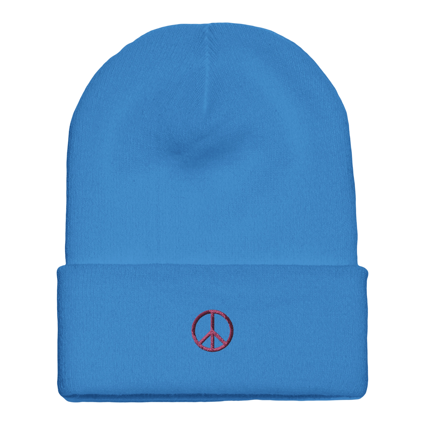 Beanie mit Bündchen | personalisierbar mit pink bestickt | Peace - afHandmade