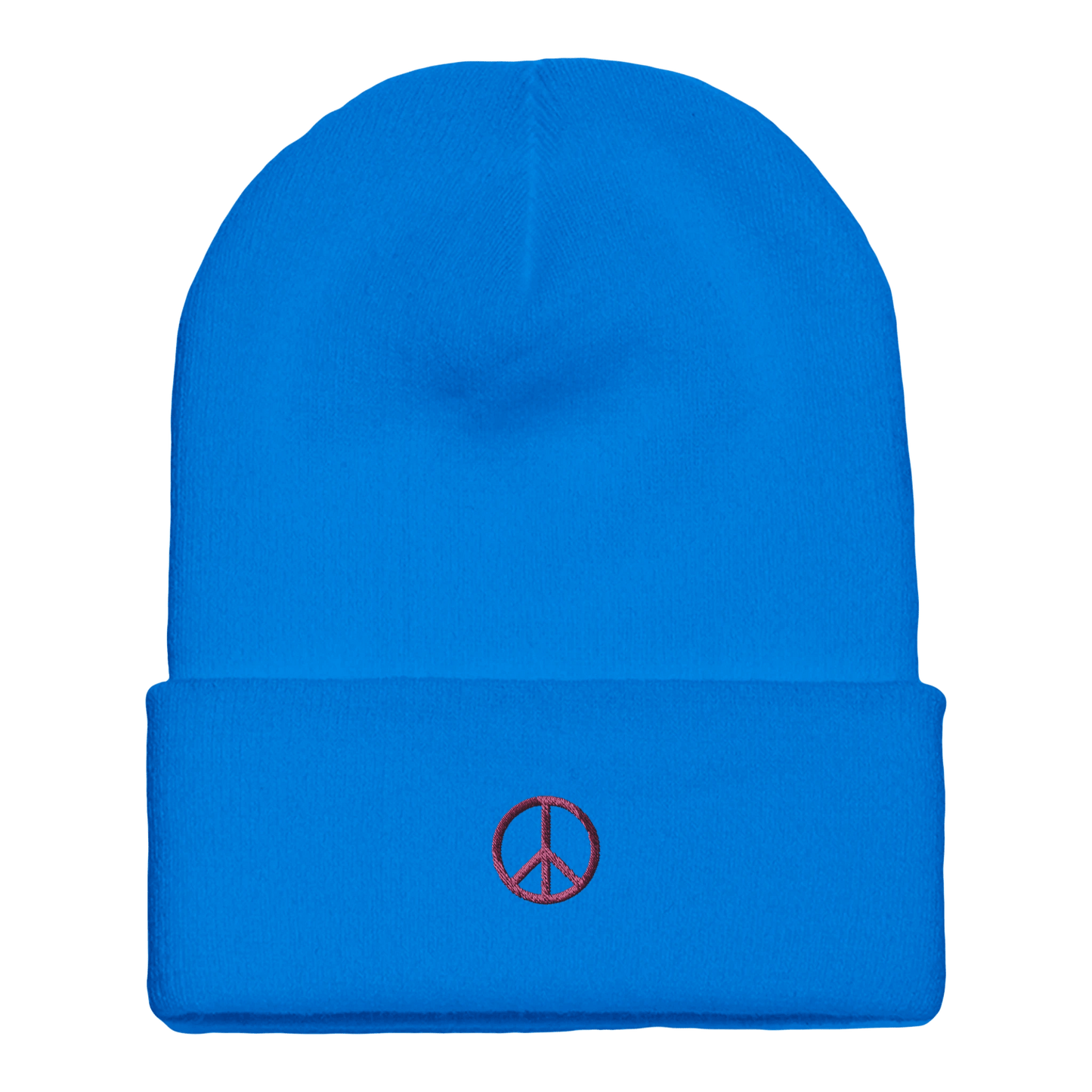 Beanie mit Bündchen | personalisierbar mit pink bestickt | Peace - afHandmade