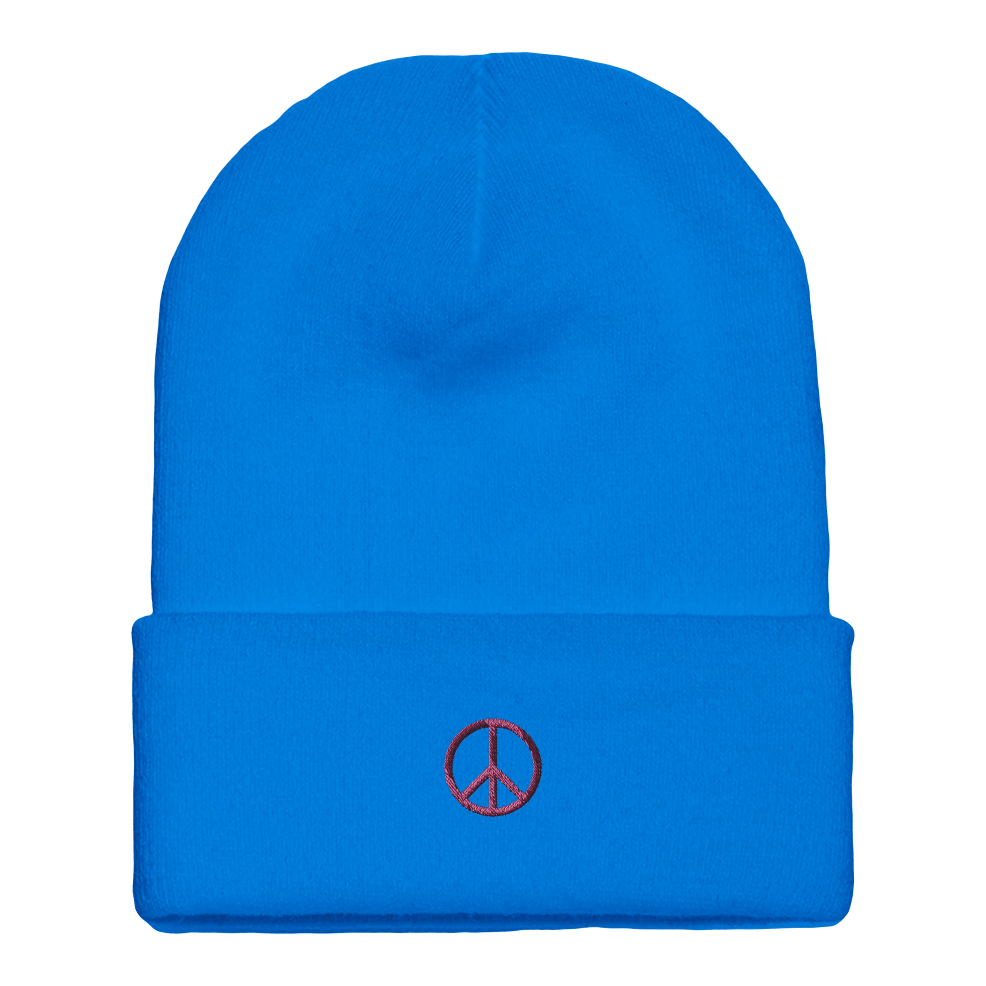 Beanie mit Bündchen | personalisierbar mit pink bestickt | Peace - afHandmade