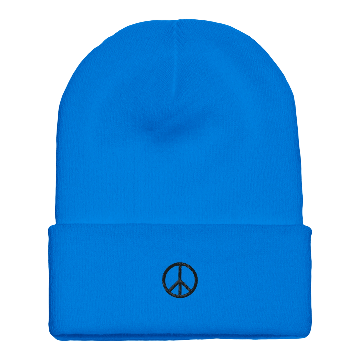 Beanie mit Bündchen | personalisierbar mit schwarz bestickt | Peace - afHandmade