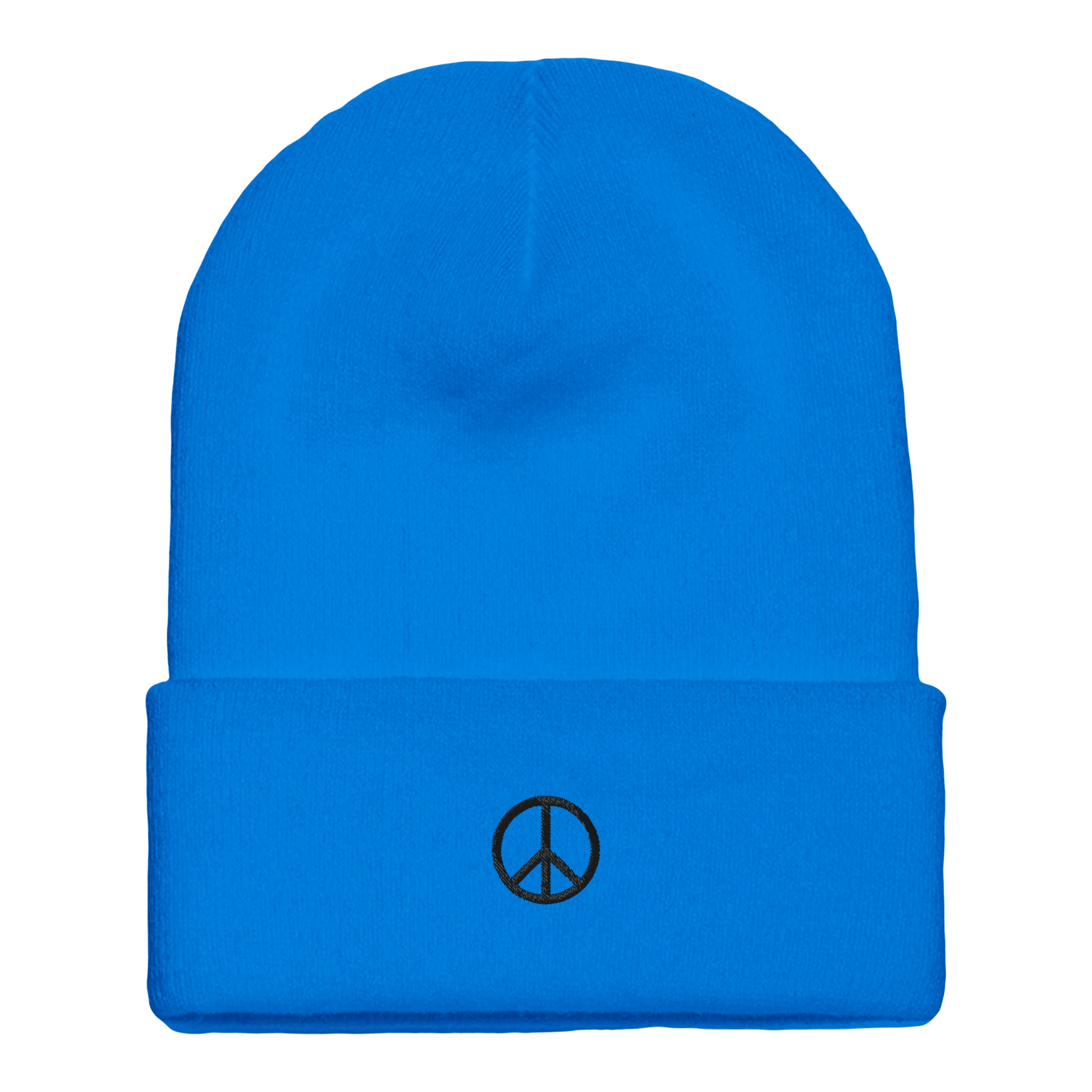 Beanie mit Bündchen | personalisierbar mit schwarz bestickt | Peace - afHandmade