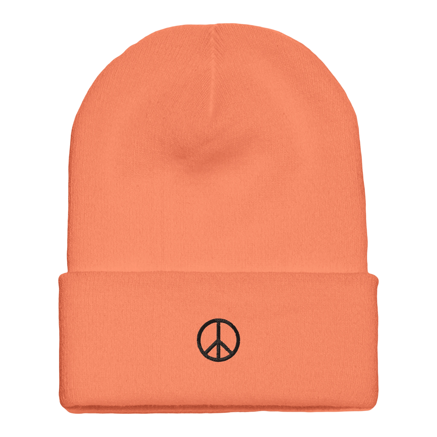 Beanie mit Bündchen | personalisierbar mit schwarz bestickt | Peace - afHandmade