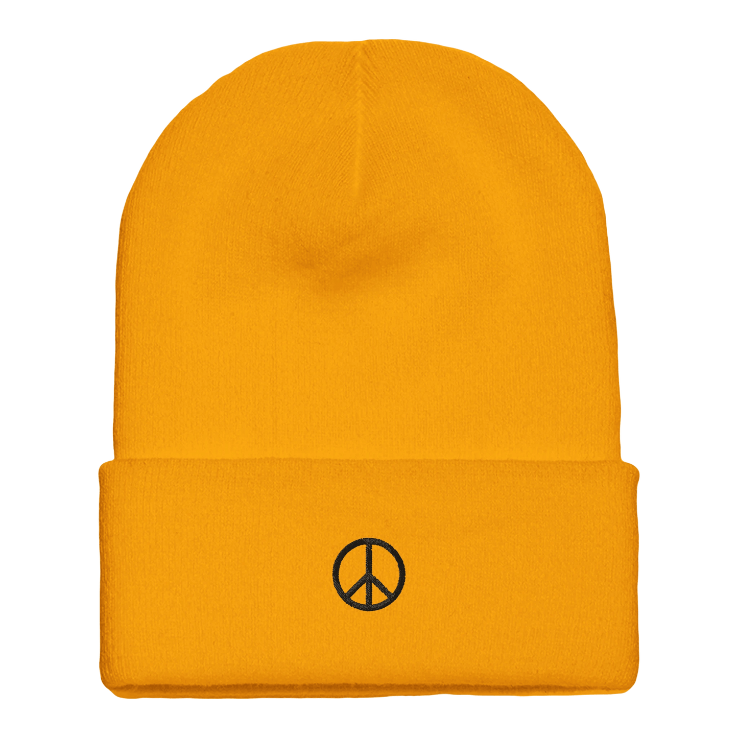 Beanie mit Bündchen | personalisierbar mit schwarz bestickt | Peace - afHandmade