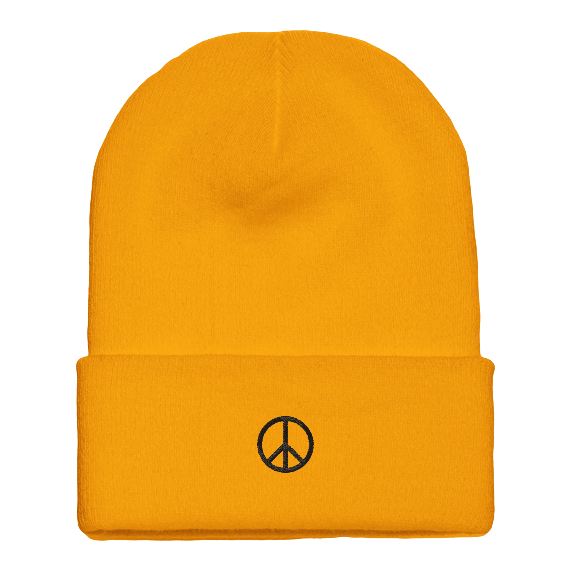 Beanie mit Bündchen | personalisierbar mit schwarz bestickt | Peace - afHandmade