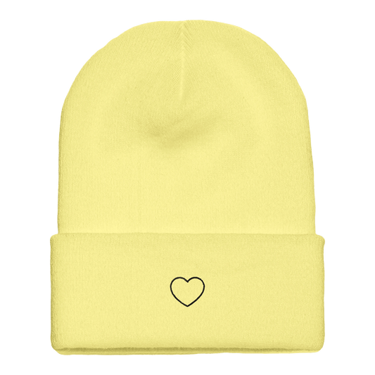 Beanie mit Bündchen | Personalisierbar | schwarz bestickt - afHandmade