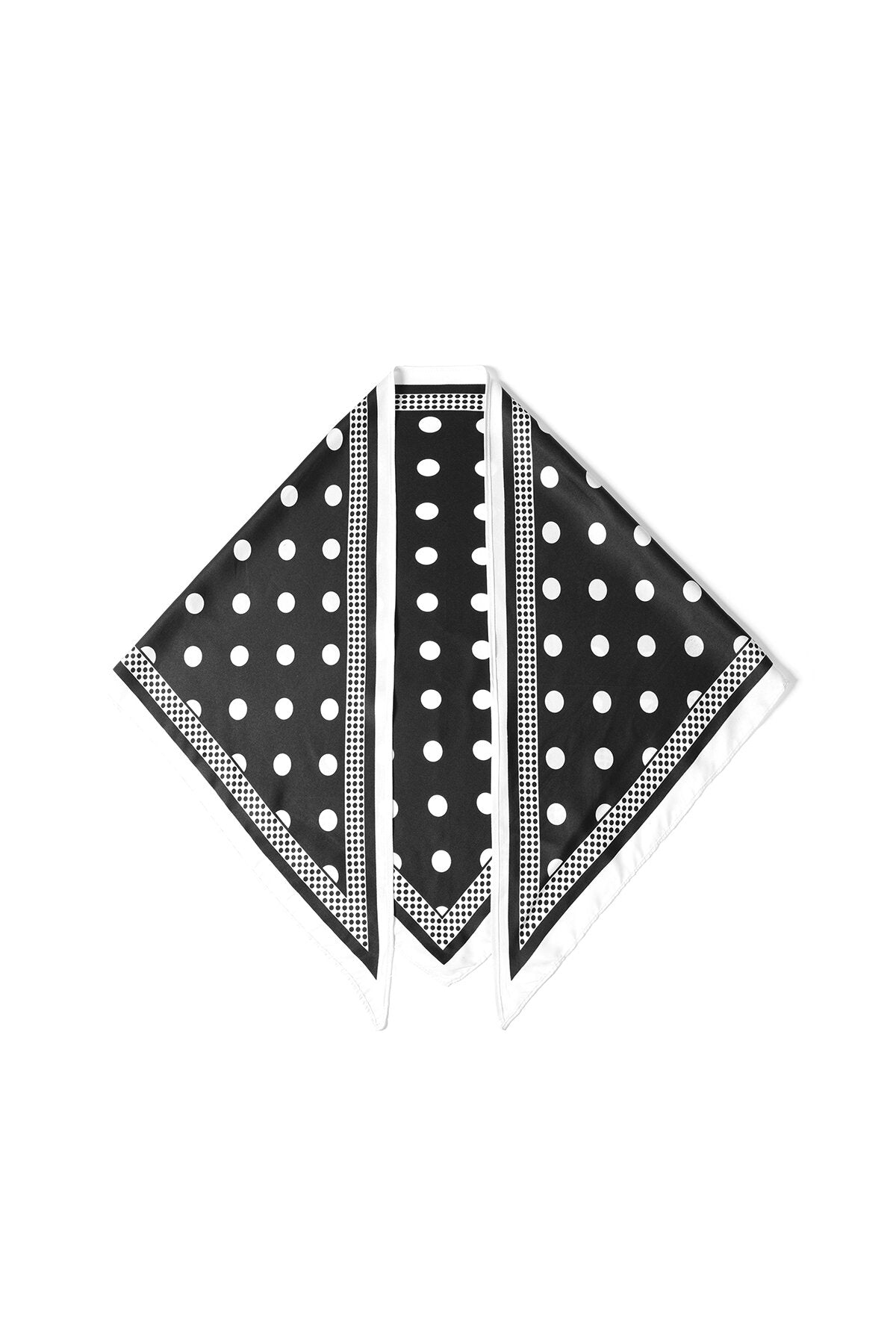 Schwarz-Weißer Sommerschal mit Polka Dots – Klassisches Halstuch & Taschenaccessoire 70 x 70 cm