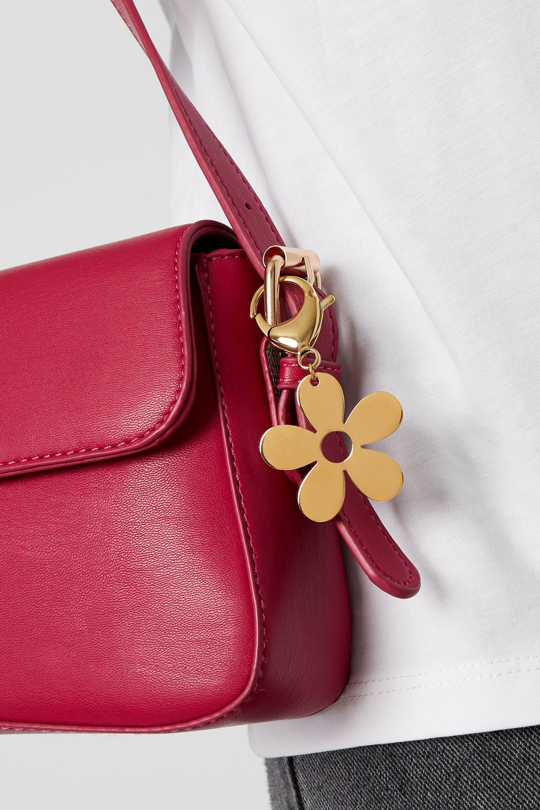 Blumen Taschenanhänger – Edelstahl 14 K vergoldet - afHandmade