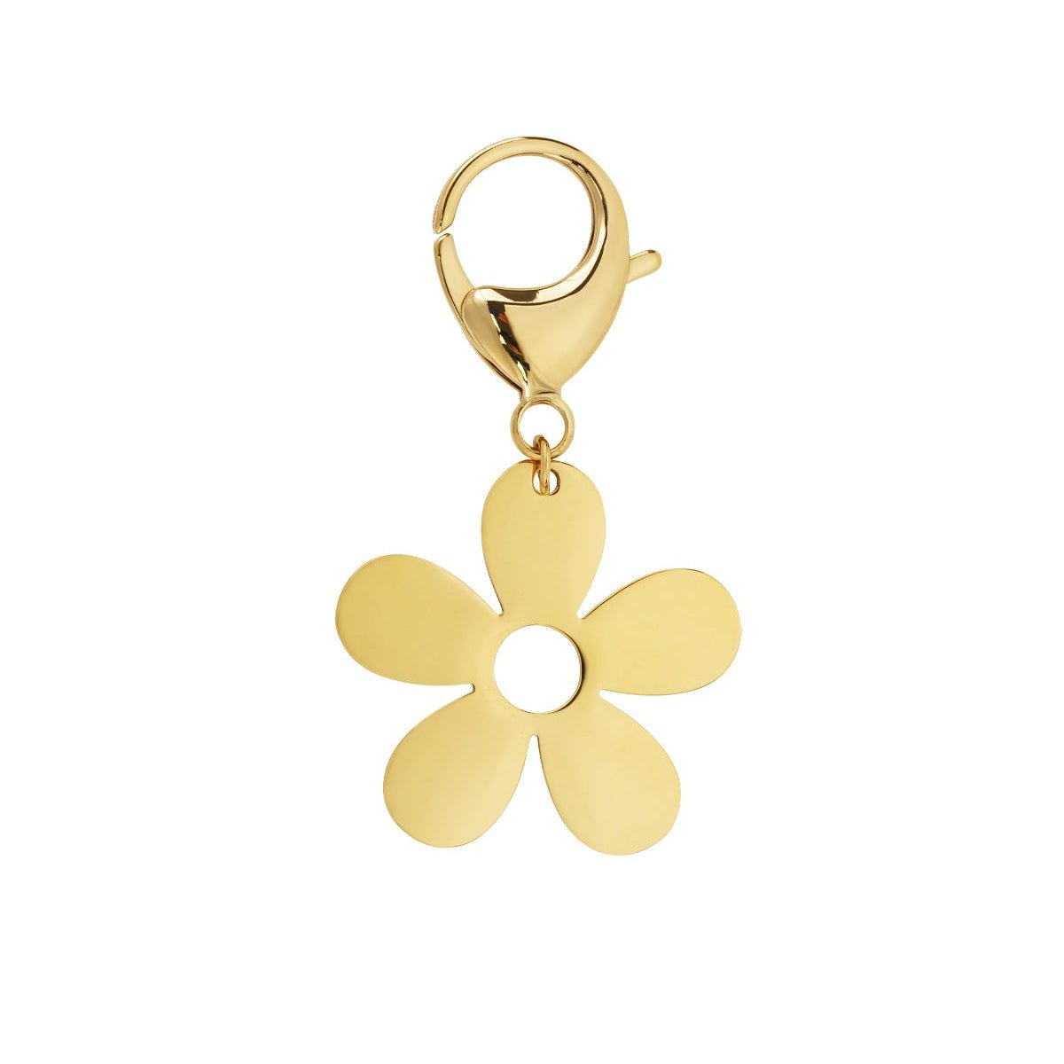 Blumen Taschenanhänger – Edelstahl 14 K vergoldet - afHandmade