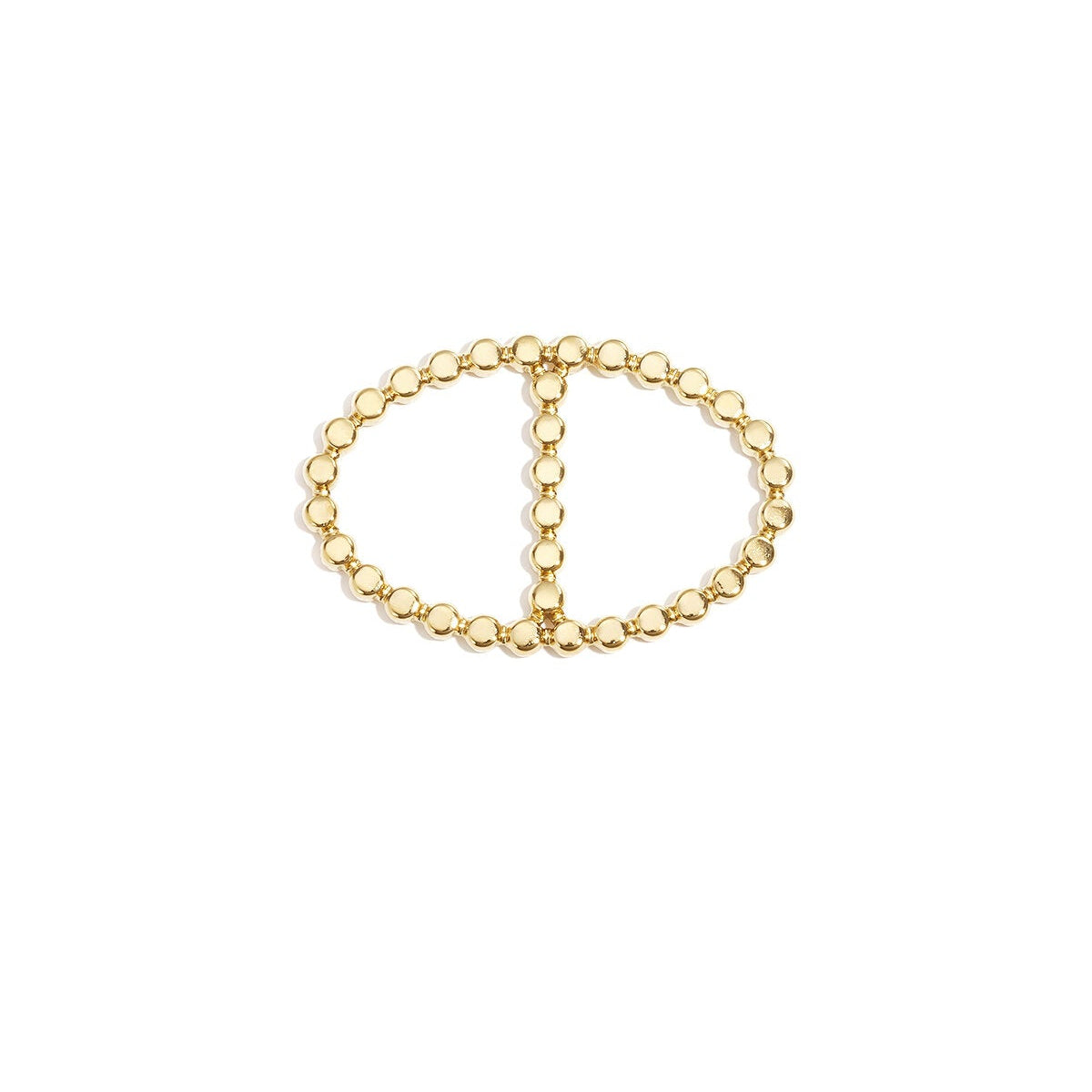Ovaler Schalclip aus Edelstahl mit Punktstruktur – Eleganter Tuchring 4,5 x 3 cm