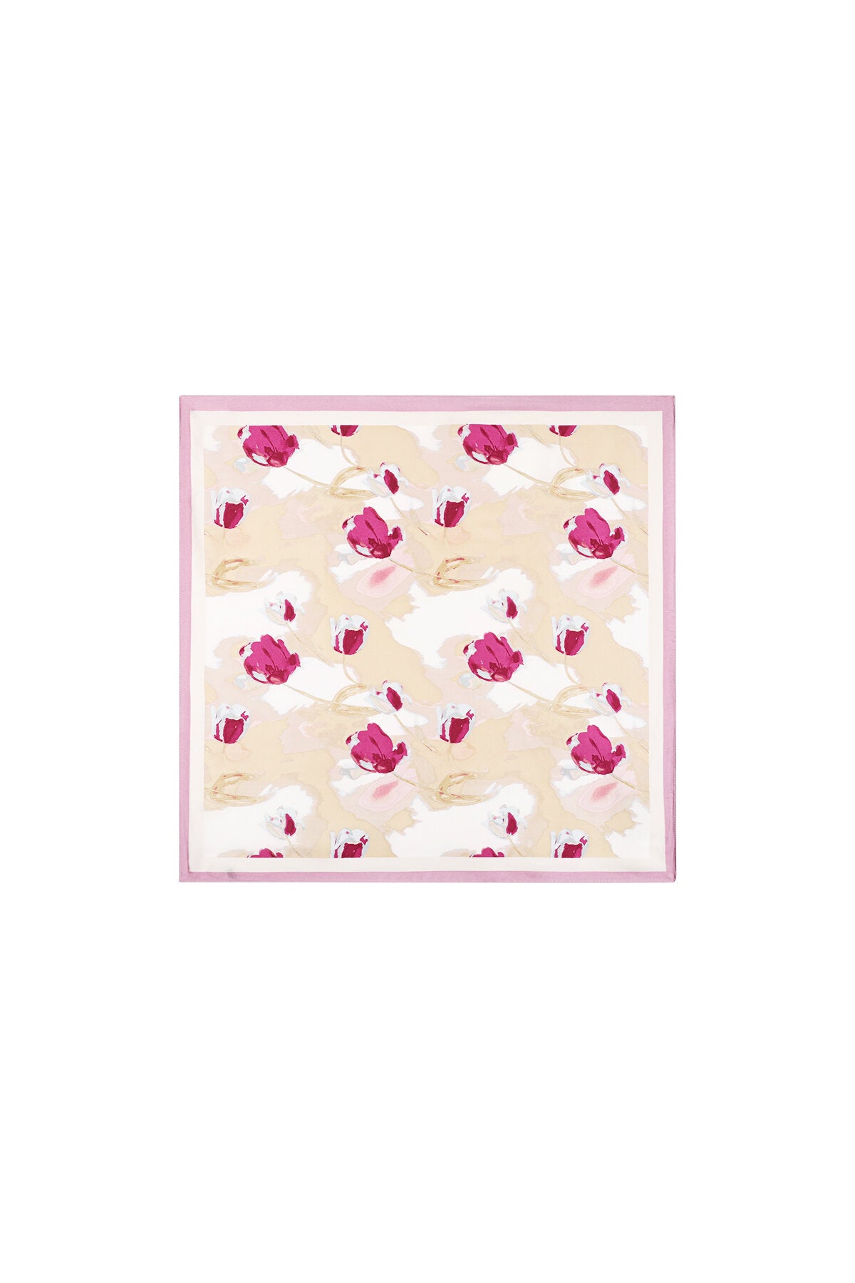 Rosa Sommerschal mit Blumenmuster – Süßes Halstuch & Taschenaccessoire 70 x 70 cm