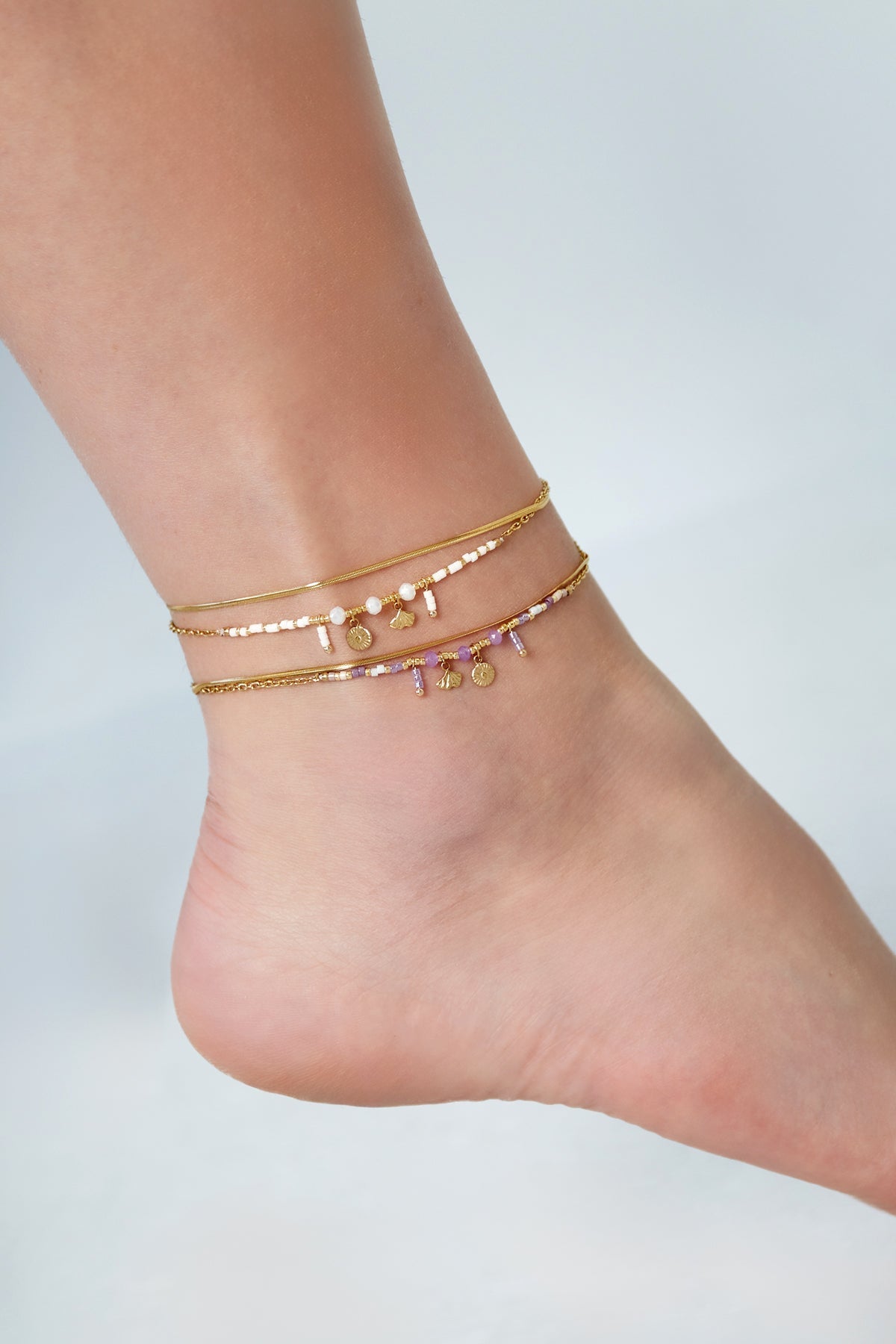 Classy Vibe Fußkettchen – mit bunten Anhängern - afHandmade
