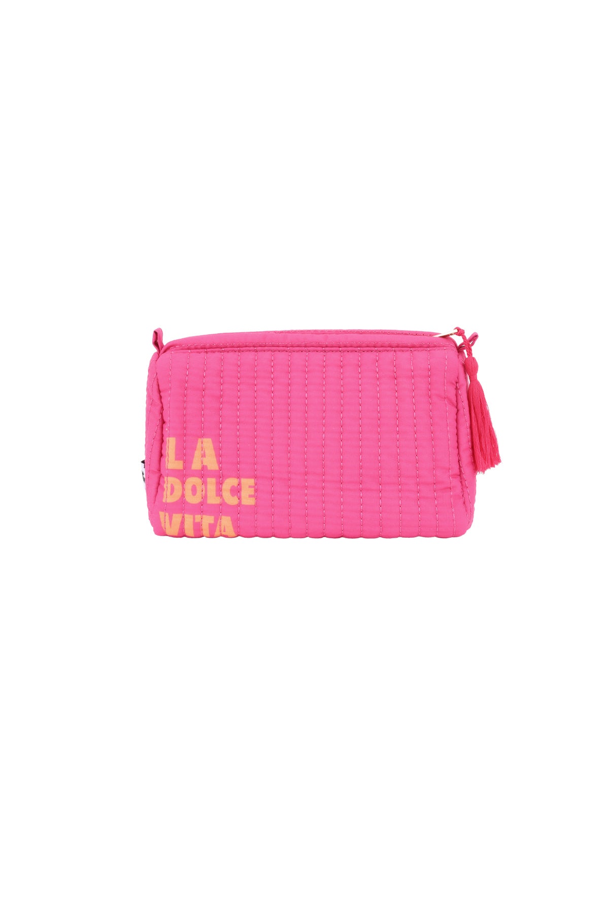 La Dolce Vita Kosmetiktasche Groß – Stylische Beauty Bag in Orange oder Pink 24 x 15 x 10 cm