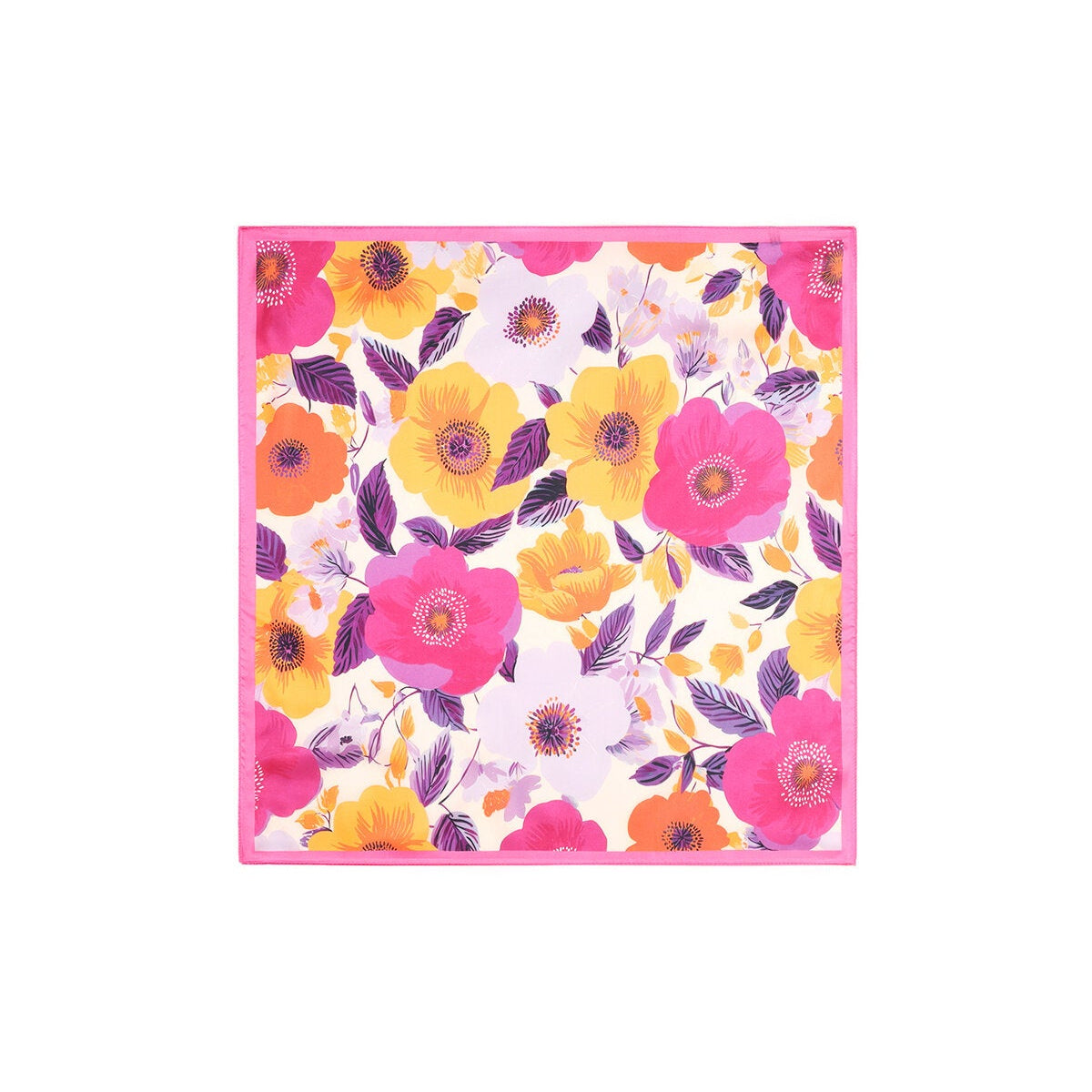 Sommerschal mit Blumenmuster – Leichtes Halstuch & Strandaccessoire aus Polyester 70 x 70 cm