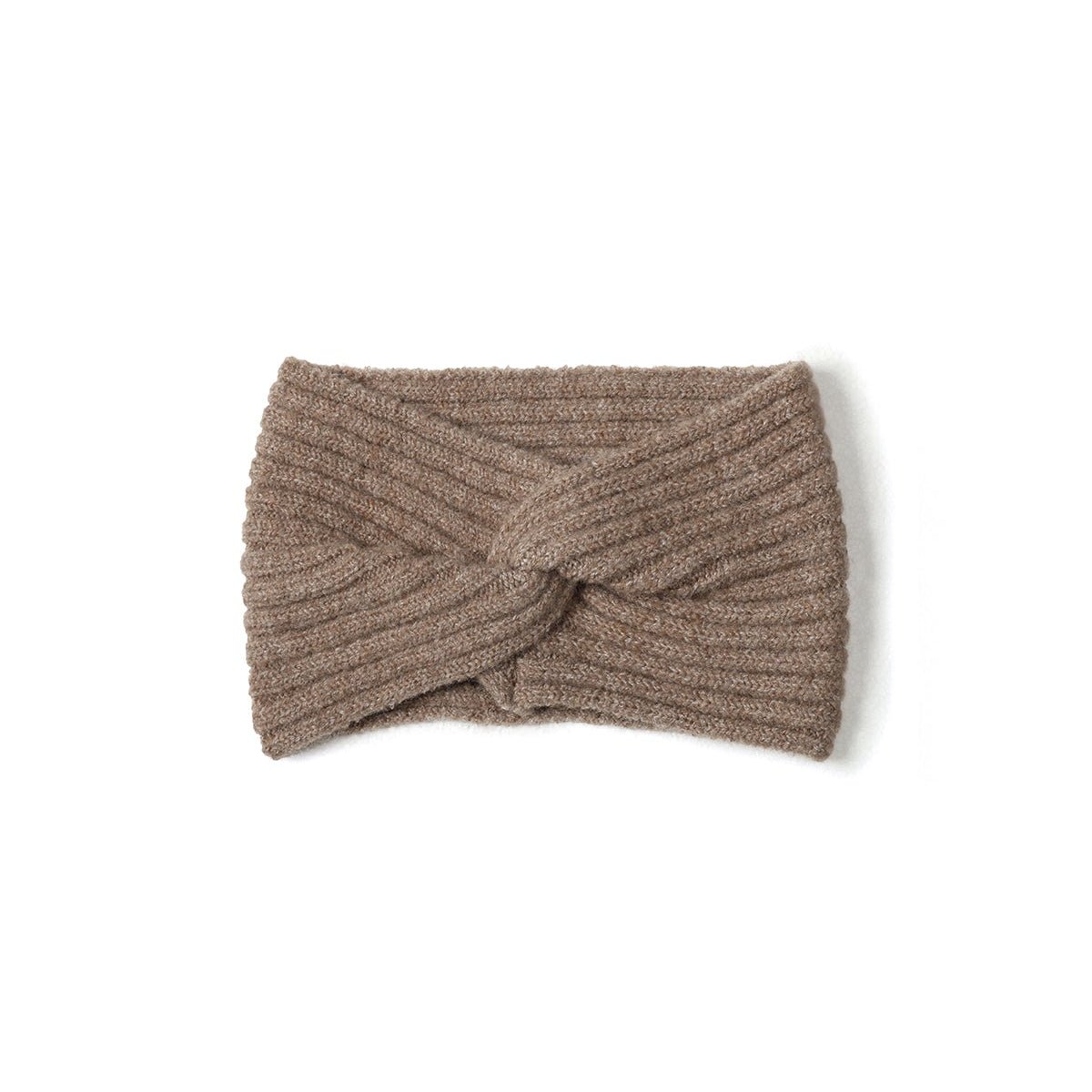 Damen-Stirnband mit Twist – Warmes Strick-Stirnband in Blau & Beige - afHandmade