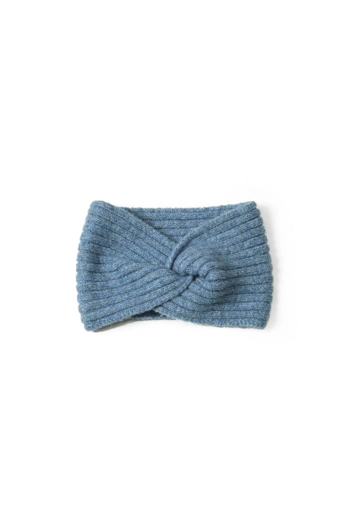 Damen-Stirnband mit Twist – Warmes Strick-Stirnband in Blau & Beige - afHandmade