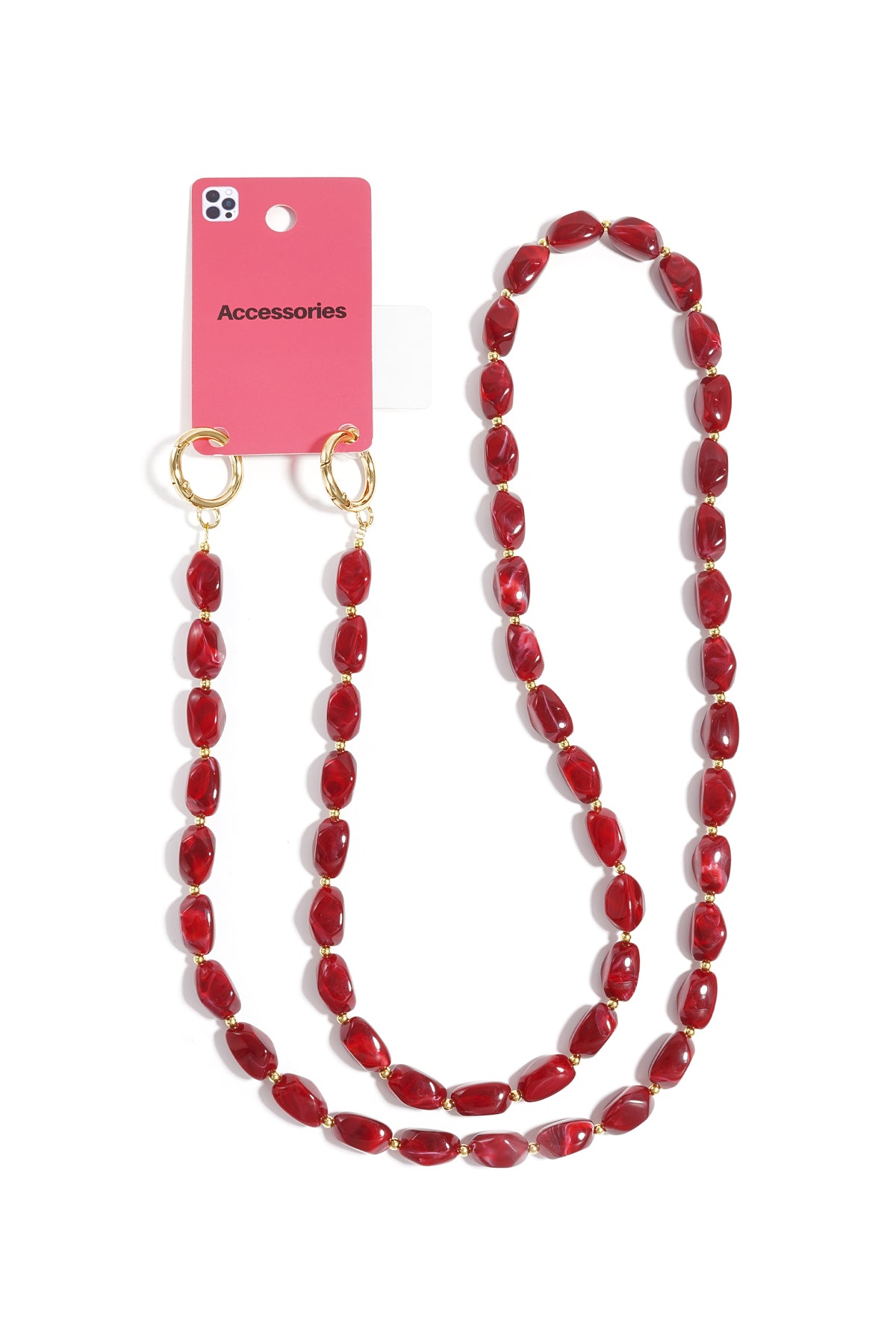 Perlen-Handykette 120 cm – Handykette mit Acrylperlen in vielen Farben
