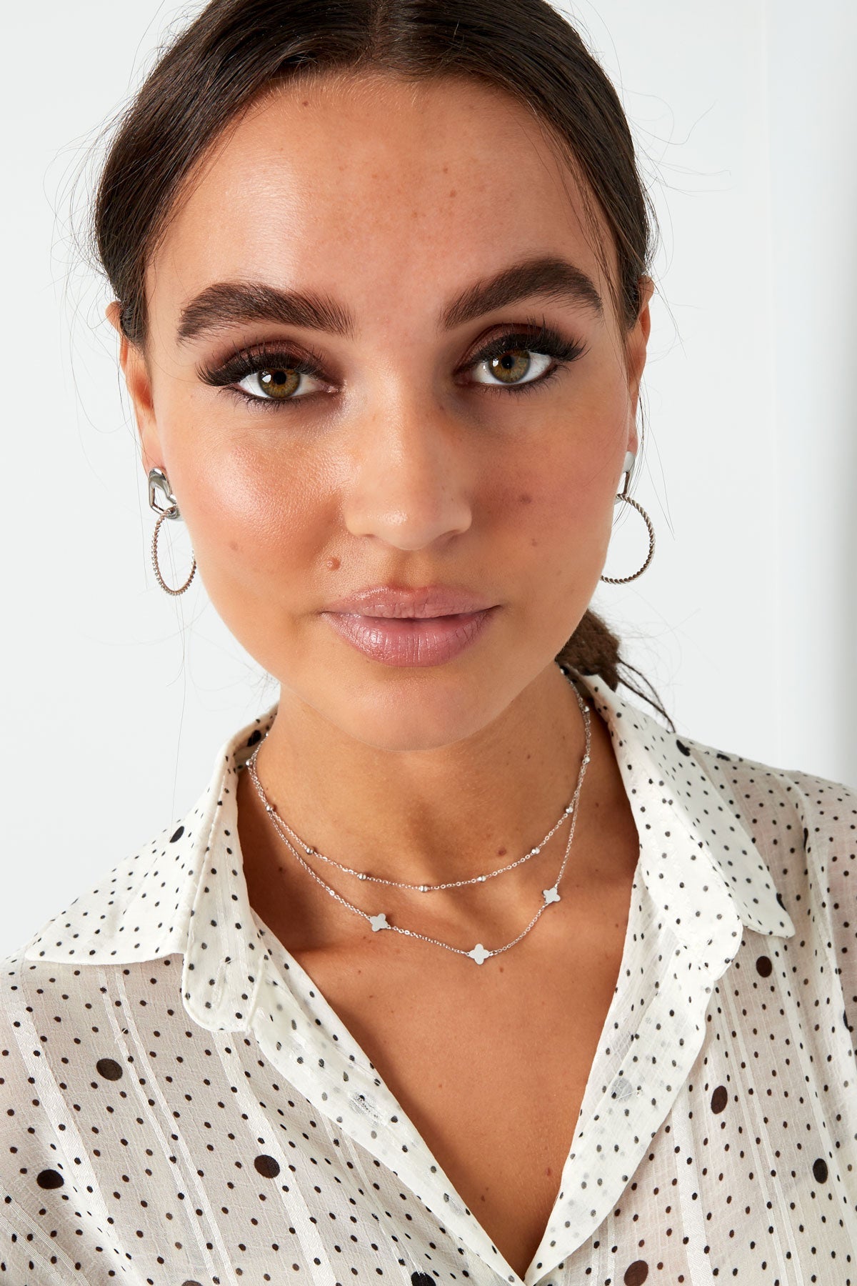 Doppelkette mit Kleeblattanhängern - afHandmade