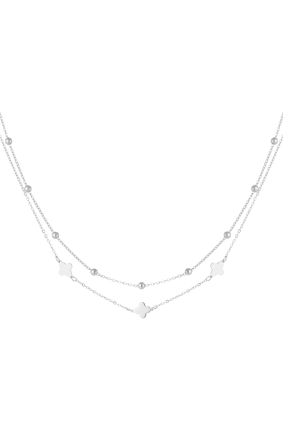 Doppelkette mit Kleeblattanhängern - afHandmade