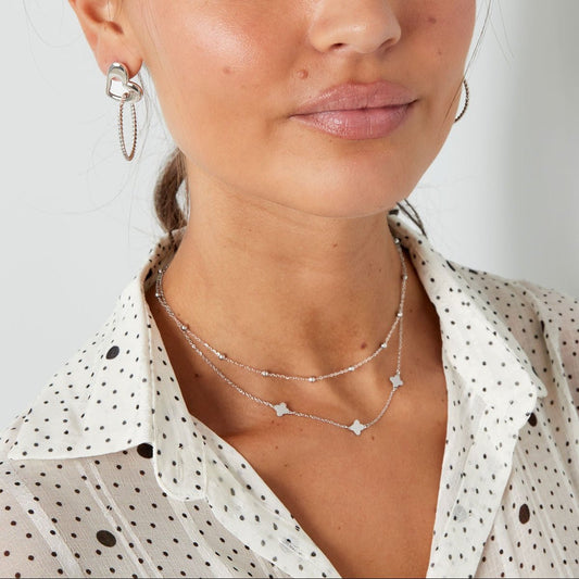 Doppelkette mit Kleeblattanhängern - afHandmade