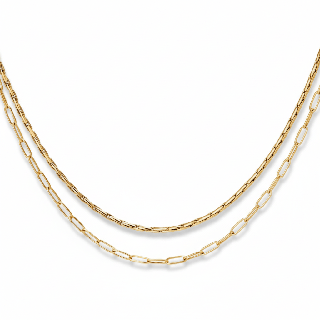 Doppelte Halskette – Feine Halskette & Gliederkette (40–70 cm) - afHandmade