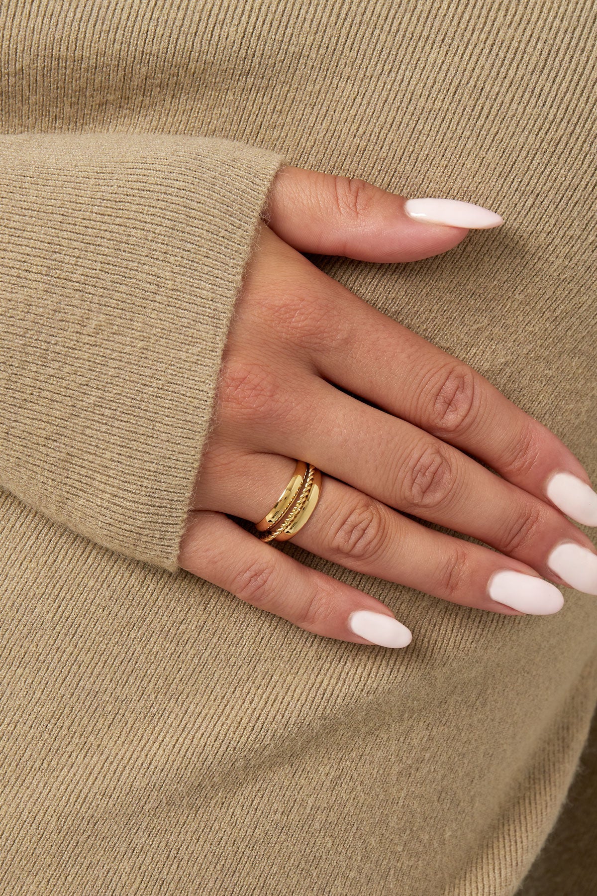 Dreireihiger Edelstahl Ring verstellbar – wasserfester Statement Ring Damen - afHandmade
