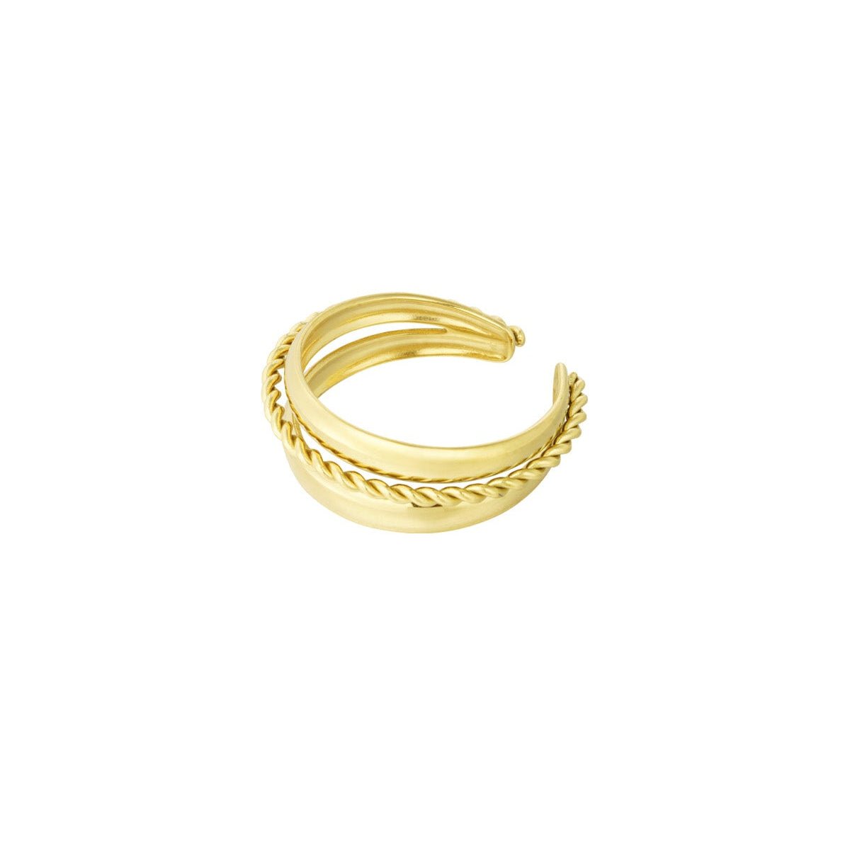 Dreireihiger Edelstahl Ring verstellbar – wasserfester Statement Ring Damen - afHandmade