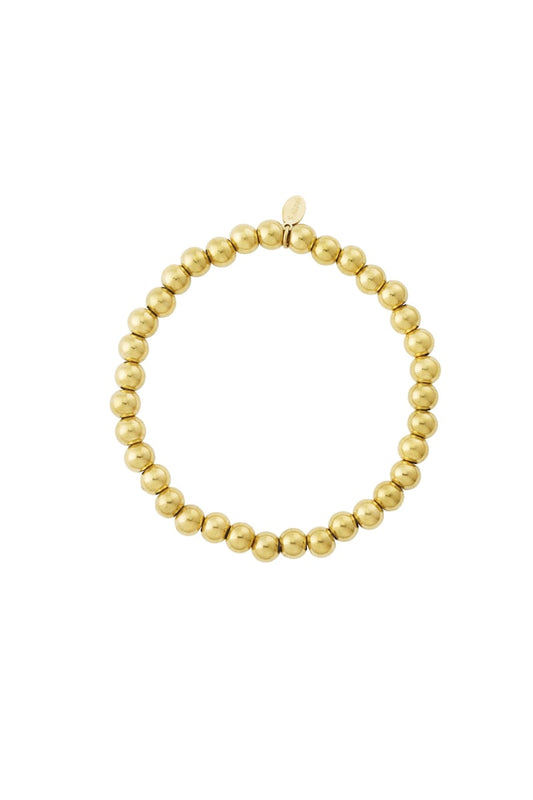 Edelstahl - Perlenarmband – Massive 6 mm Perlen in Goldfarbig & Silberfarbig - afHandmade