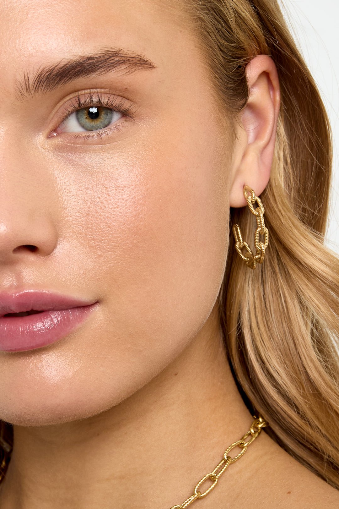 Edelstahl - Statement - Creolen im modernen Gliederkettendesign - afHandmade