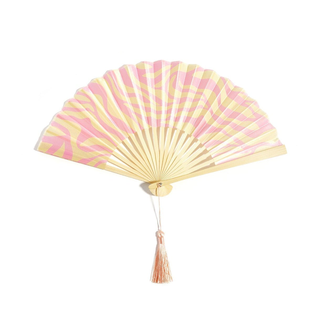 Faltfächer mit Zebramuster – Moderner Handfächer aus Bambus & Polyester 42 x 23 cm - afHandmade