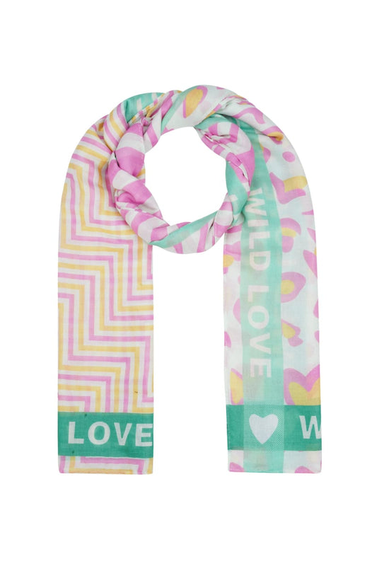 Farbenfroher Schal Wild Love - Orange & Pink - afHandmade